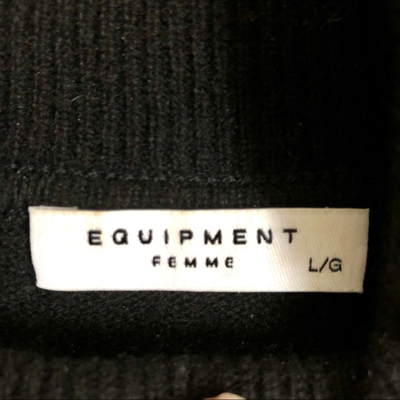 Equipment Oscar Cashmere BlackTurtleneck Dress L - Picture 11 of 12